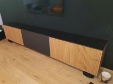 TV cabinet with slatted fronts