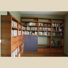 Library corner with lacquered front