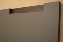 linoleum front with simple milled handle_detail
