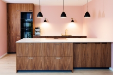 walnut kitchen with milled handles